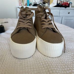 Brown platform shoes